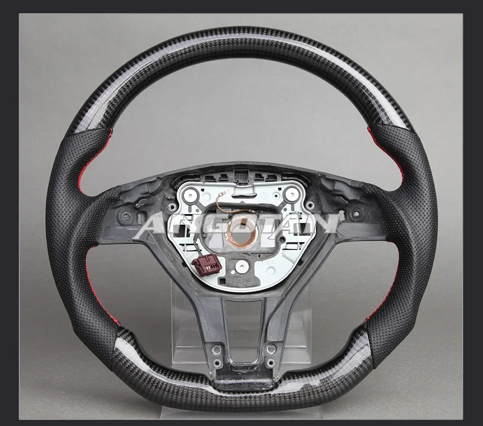 Leather Carbon Fiber Steering Wheel For Benz AMG W205 W204 G55 G500 W212 W463 C63 S63 CLS63 E63 2009-2021 Model