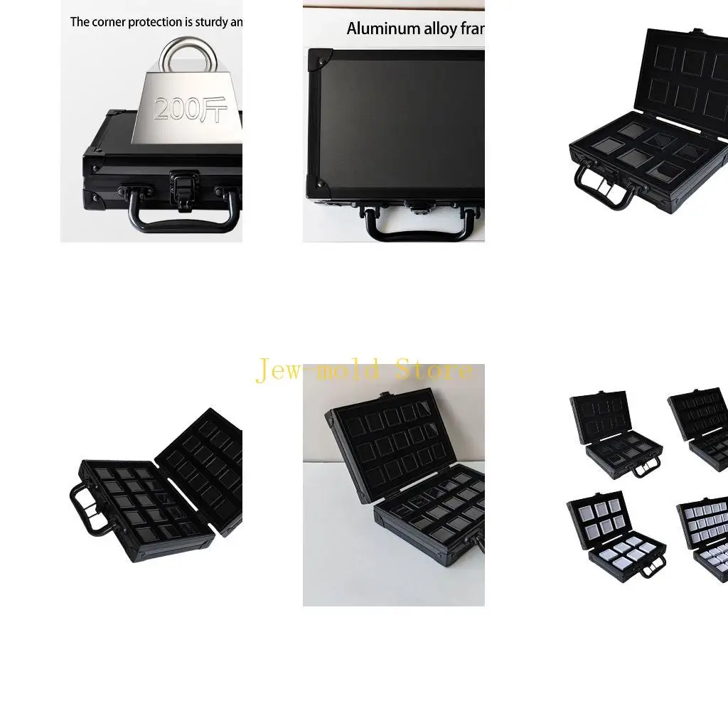 

C71B Portable Size Aluminum Alloy Gemstones Organizers With Soft Sponge Cushion Designs for Home or Exhibition Display Use