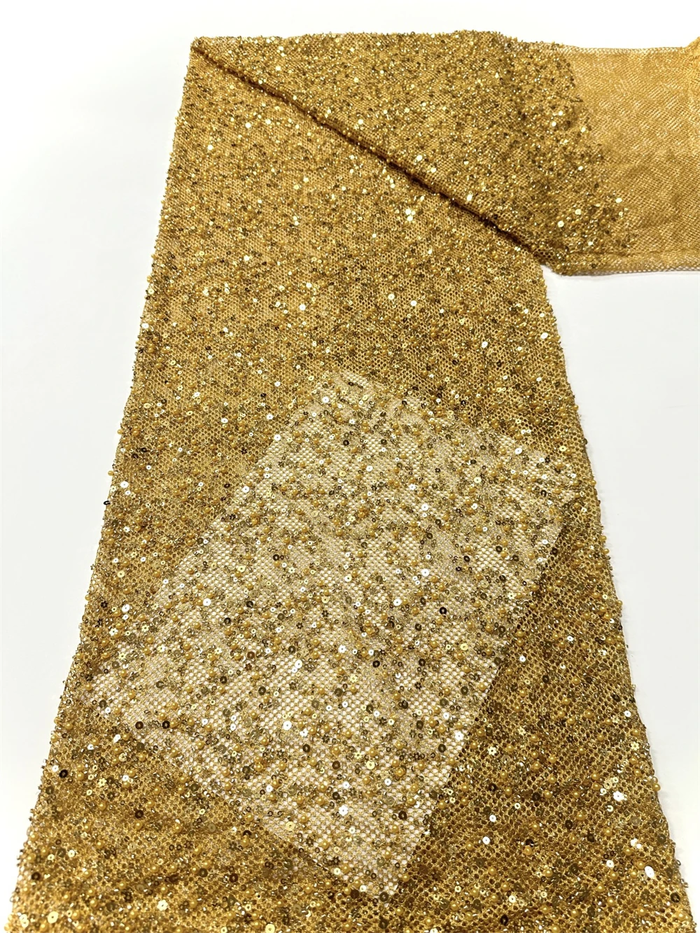 

Роскошная нигерийская африканская кружевная ткань с бисером, высокое качество, вышивка блестками, африканская французская кружевная ткань для шитья платья, 5 ярдов