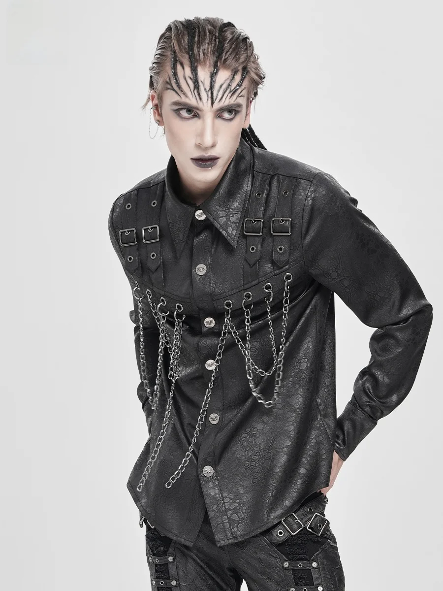 

Devil Fashion Devilish Long Sleeve Shirt Punk Style Waterdrop Texture Fashionable Women's Polyester Shirt Non-Shrinkage Thin ...