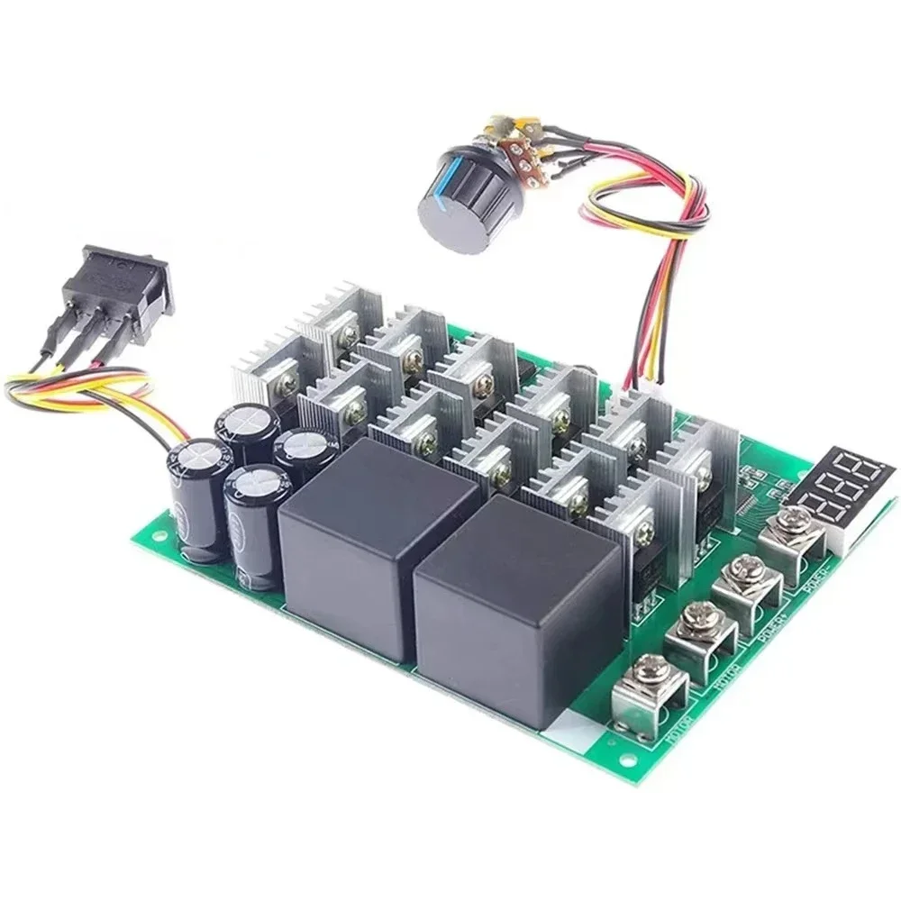 60A 10-55V Digital display PWM speed controller module forward reversal 0~100% adjustable DC motor 12V 24V 36V 48V MAX 100A