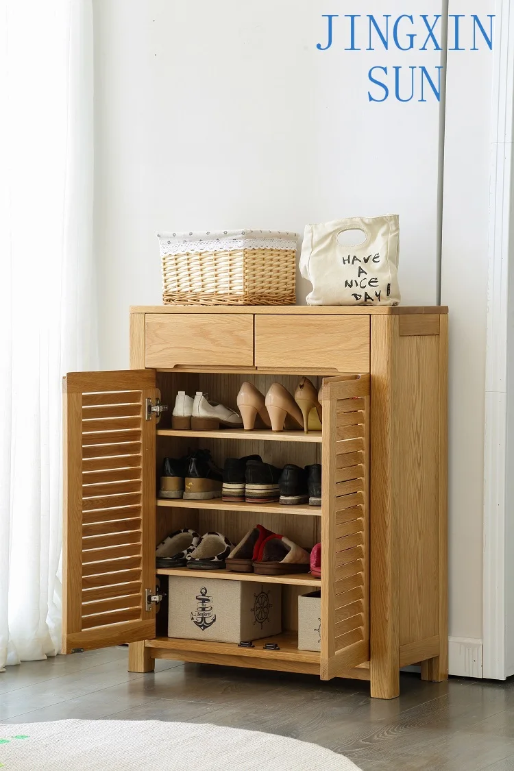Living Room Multi-functional Solid Wood Shoe Rack Storage Cabinet Shoe Organizer