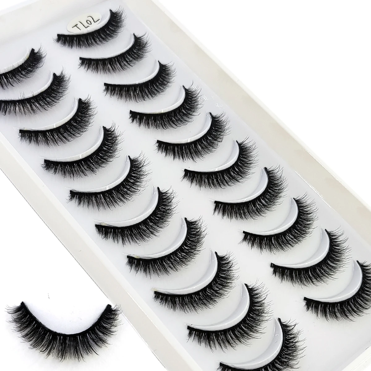 5/10 ペアの合成ミンクまつげふわふわつけまつげナチュラルショートつけまつげミンクつけまつげアジリティつけまつげ