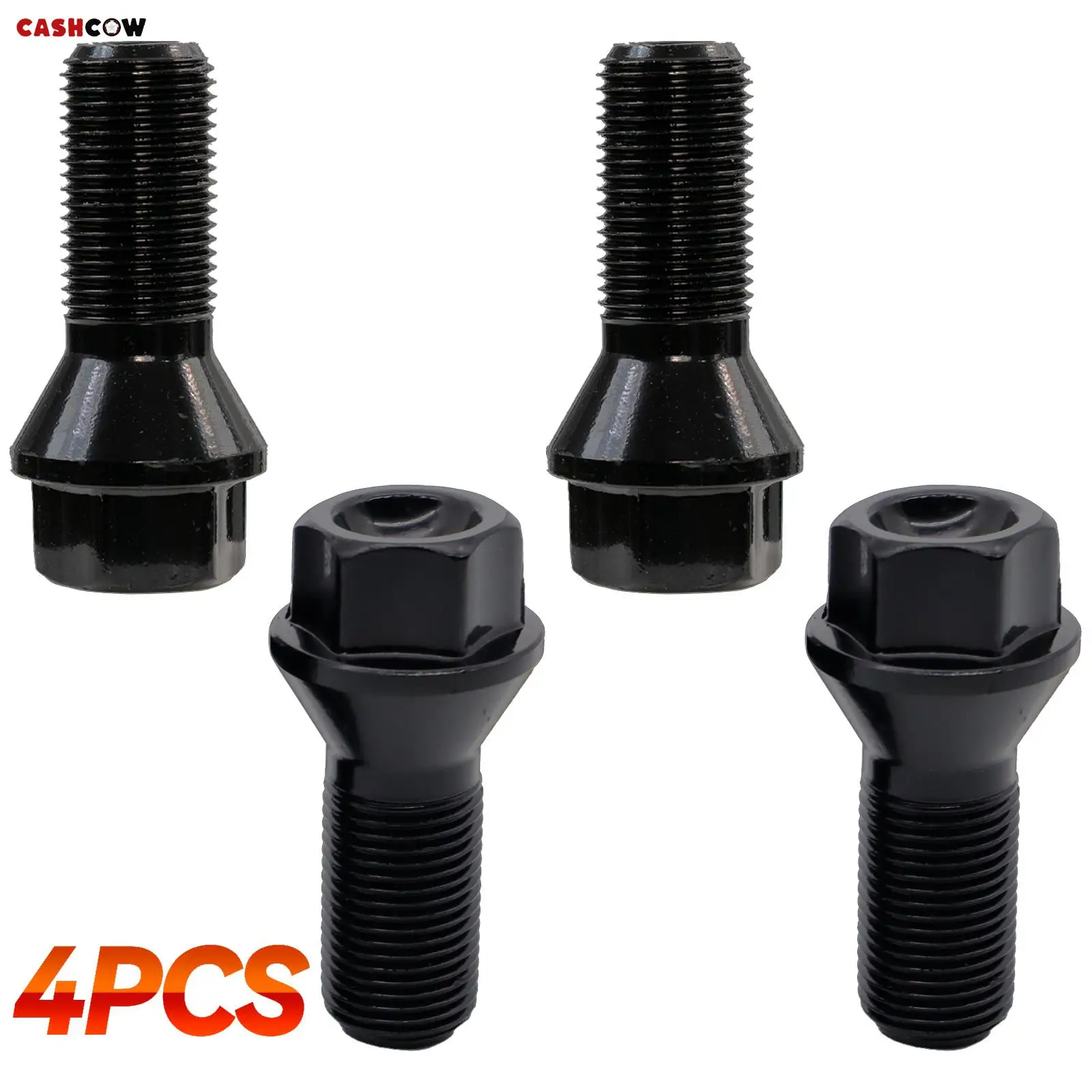 4 × For BMW X3 X5 X6 E70 E71 F20 F25 428i 528i M4 M5 Z4 Car Wheel Lug Bolts Nut Steel 36136781151 Black Car Standard Accessories