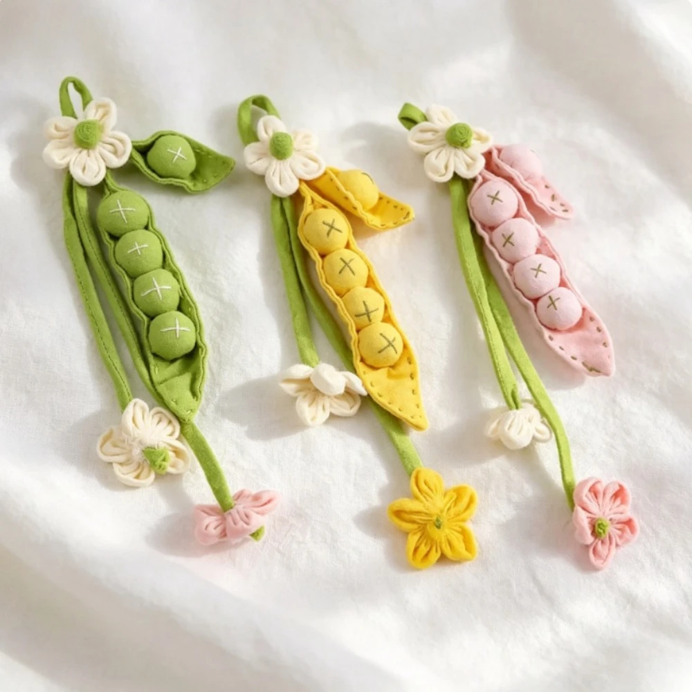 1pc Handcrafted Fabric Pea Brooch Bow Flower-filled Cotton DIY Pendant Brooch Accessories