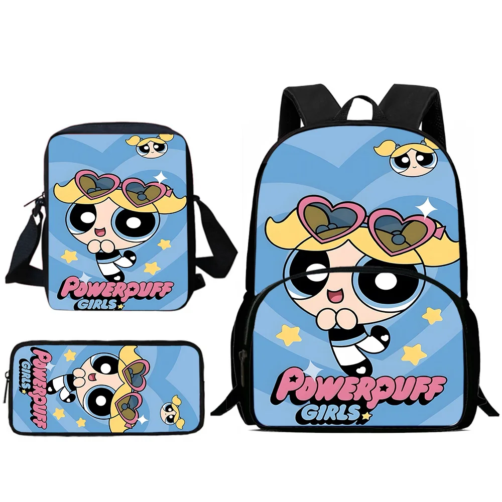 حقائب ظهر للأطفال من Anime Powerpuffs Girlss حقيبة كتف مقلمة للتلميذ حقائب مدرسية ذات سعة كبيرة للأولاد والبنات أفضل هدية #3
