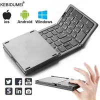 Teclado plegable inalámbrico Bluetooth con teclado numérico para Windows, Android, IOS, teléfono, ordenador de viaje, Mini teclado