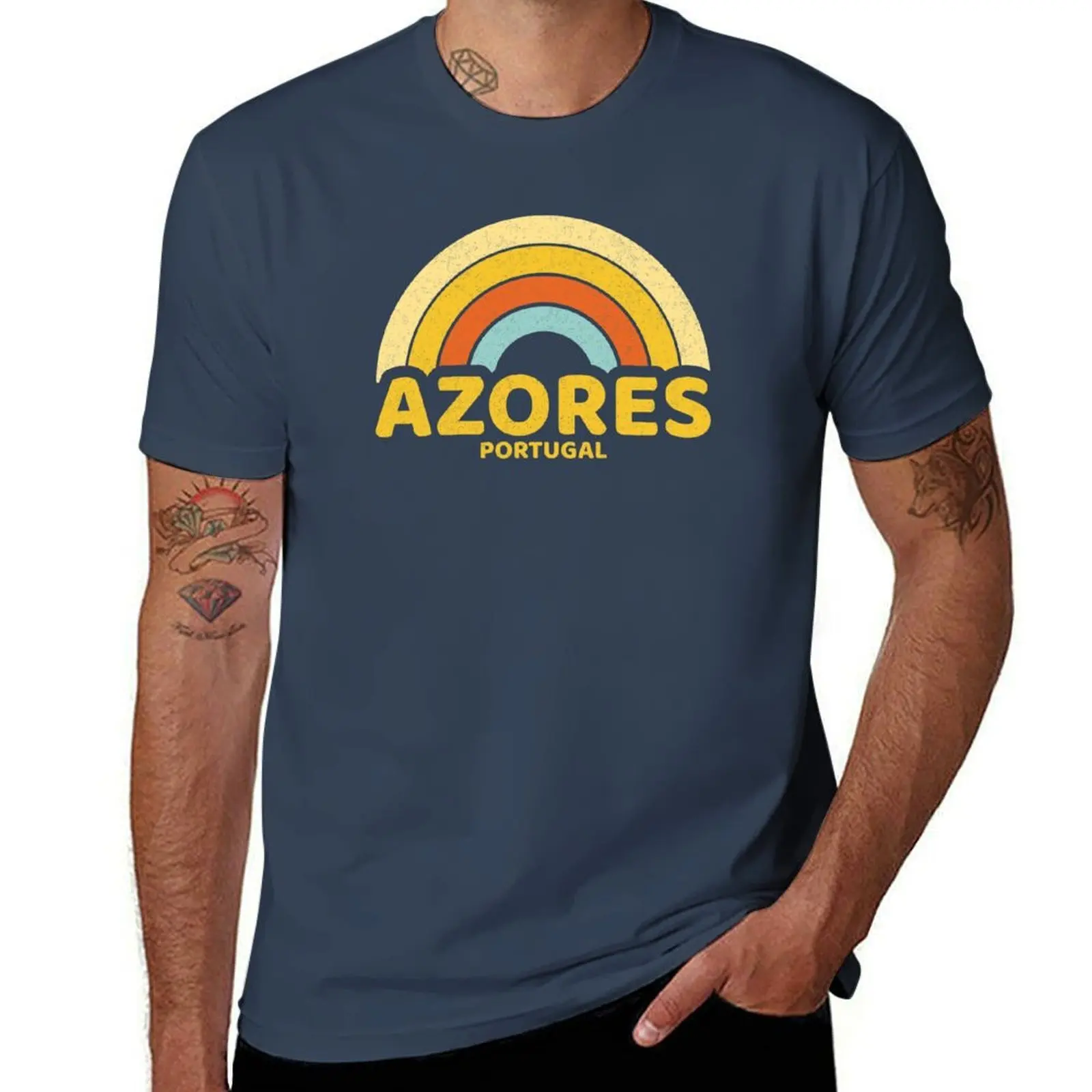 

Portugal Azores Retro T-Shirt Lightweight Cooling Short Sleeve Tee