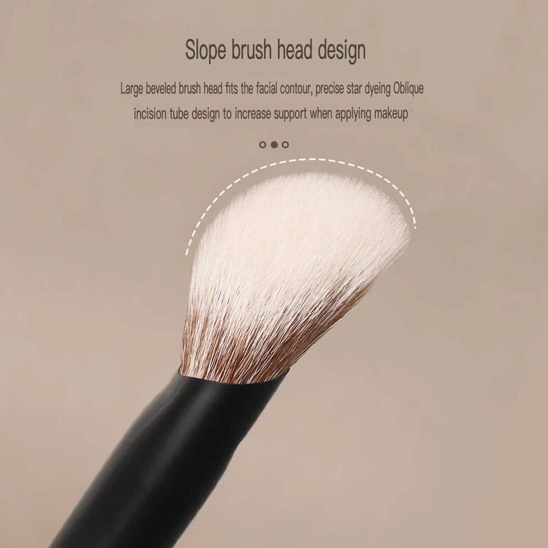 Qianlian Sandalwood Q50 Gradient Pointed For Blus And Contouring, Fine Goat Hair, Soft, Beginner-Friendly, Portable Makeup