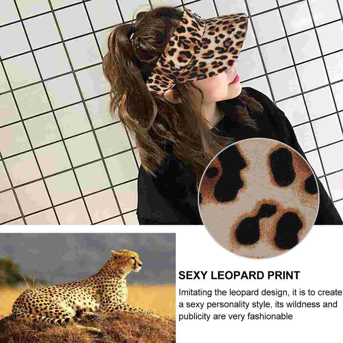 Leopard Print Cap Womens Visor Visors for Gorro Hombres Bonnet Personality Sun-Shade Fashionable Empty Top Hat Women's