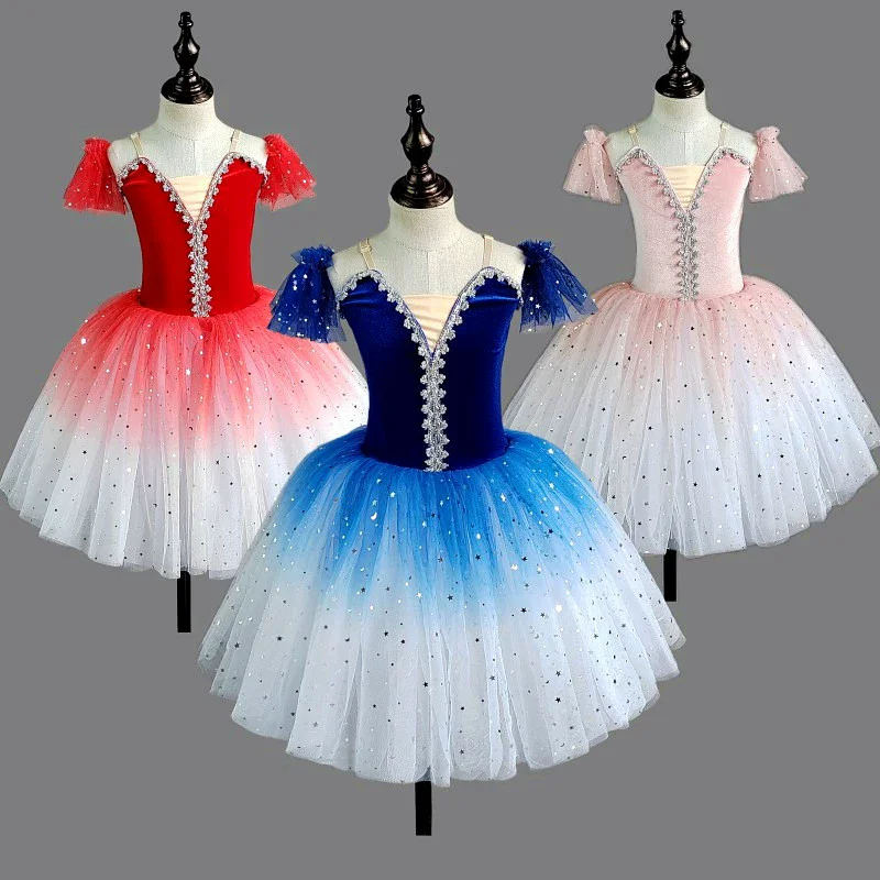 Girl Ballet Dress Dance Costumes Kids Outfit Vestidos Performance Party Baby Clothing Summer Girls Dresses Tutu Children's Day