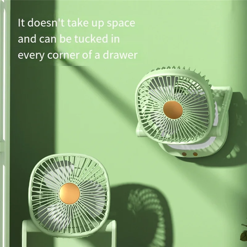 ABGR-Piccolo ventilatore pieghevole a parete, piccolo ventilatore elettrico portatile da tavolo per ufficio domestico, ventilatore circolatore d'aria silenzioso