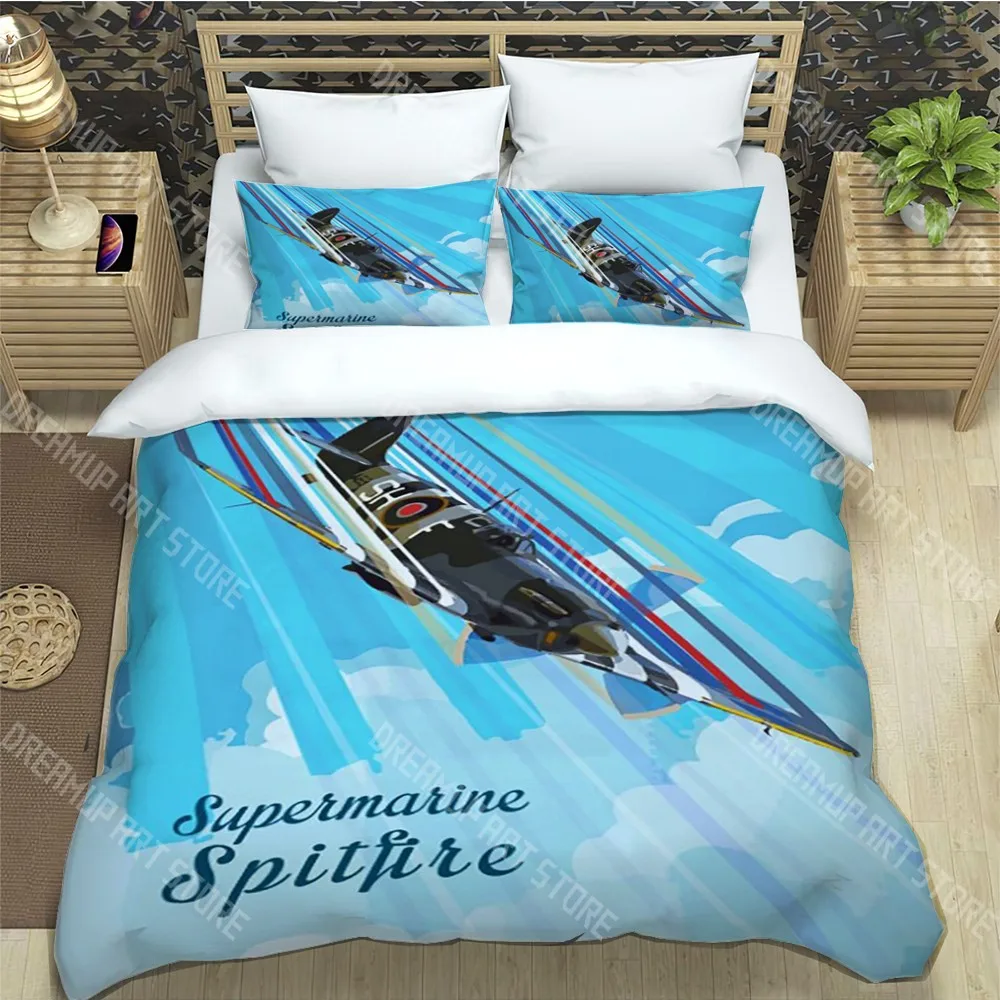 3D Printed Lady Spitfire French Bedding Set for Boys Girls Duvet Cover Pillowcase Twin Queen King Full Single Double Sizes