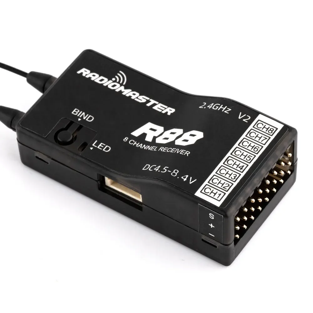 

RadioMaster R88 V2.0 8ch Compatible Frsky D8 PWM Receiver for Frsky Jumper Radiomaster Transmitters