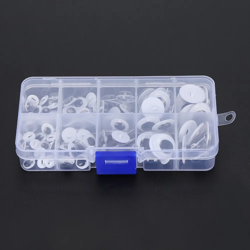 

100pcs Black and White Sew On Plastic Eyes Movable Eyes Assorted Size Wiggly Googly Eyes Round Plastic 8mm Size