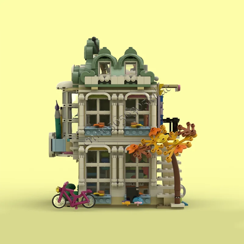 HOT 809 PCS Scuola d'arte Angolo Building Block Architettura retrò Modello Display Giocattolo Assemblaggio per bambini Compleanno Natale Regalo di Natale