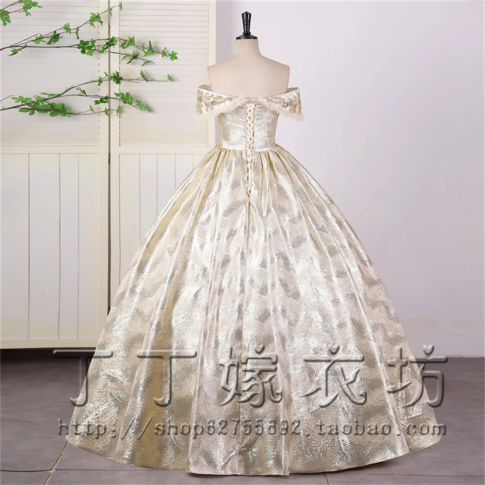 Goldenes Partykleid für 15 Quinceanera-Kleider, Ballkleid, elegantes schulterfreies Ballkleid, maßgeschneidertes 15-jähriges Kleid Ashley Gloria