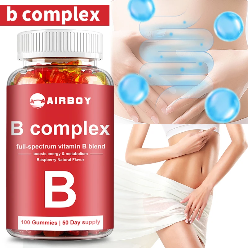 Vitamin B Complex Gummies - Reduce Stress and Fatigue, Metabolism, Improve Digestion, Improves Energy Levels, Enhance Immunity