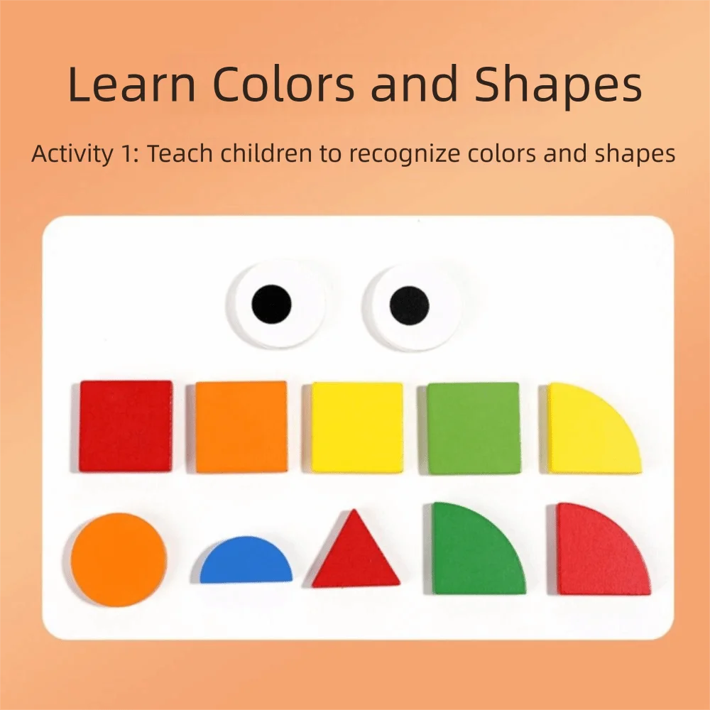 Jigsaw Puzzle Wooden Puzzle Toy Colorful Sensory Game Early Educational Toy Geometric Shape Jigsaw Children's Gifts