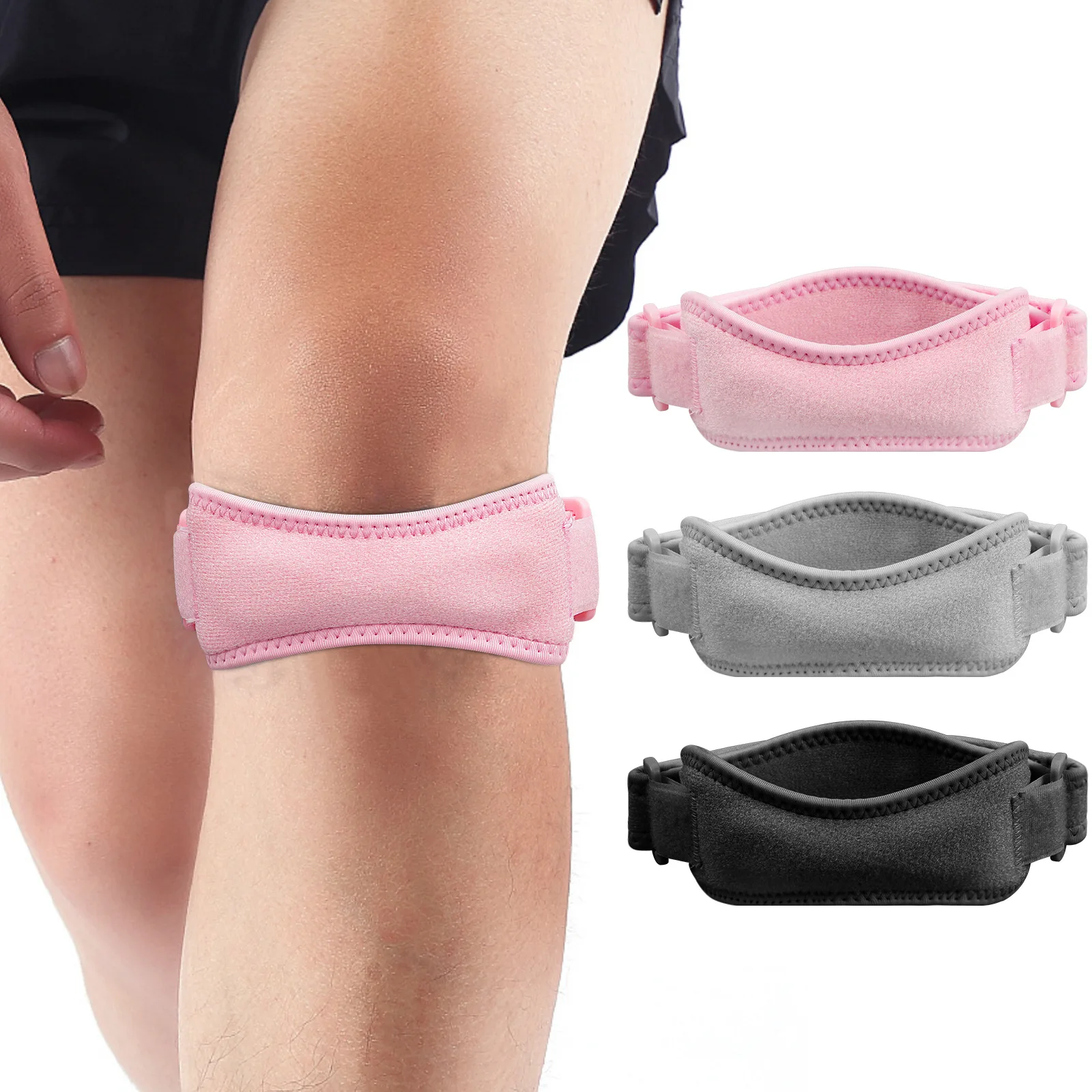 

Adjustable Patella Strap Adjustable Upgraded Silicone Pad Patella Knee Pads Mountaineering Basketball Soccer Running Knee Pads