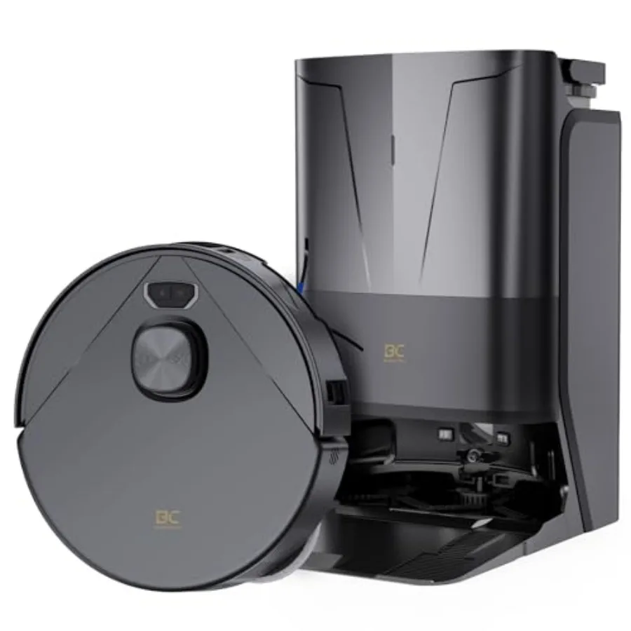 

Robot vacuum and mop for home use, ABS plastic, black, 25000Pa suction with triple lift system, self-emptying and self-refillin