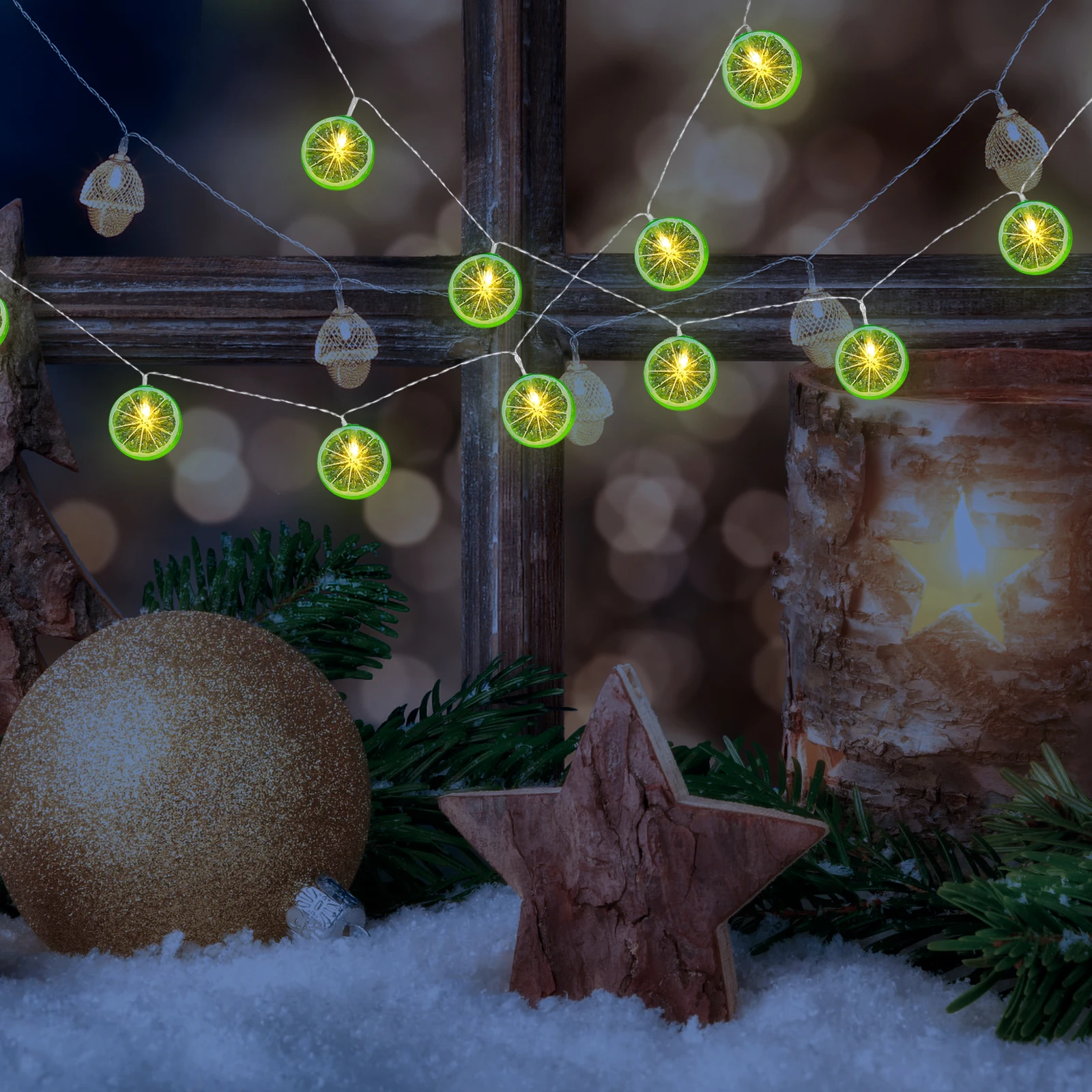 Parties Anniversaries Led String Lights Indoor Delicate String Usb Rechargeable Led Lime Slice String Lights For Bedroom Decor