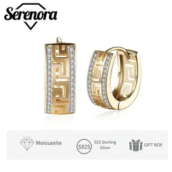 100% 925 Sterling Silver Real Moissanite Hoop Earrings Pass Diamond Tester  Zircon Bride Wedding Gemstone Earrings Jewelry Gift