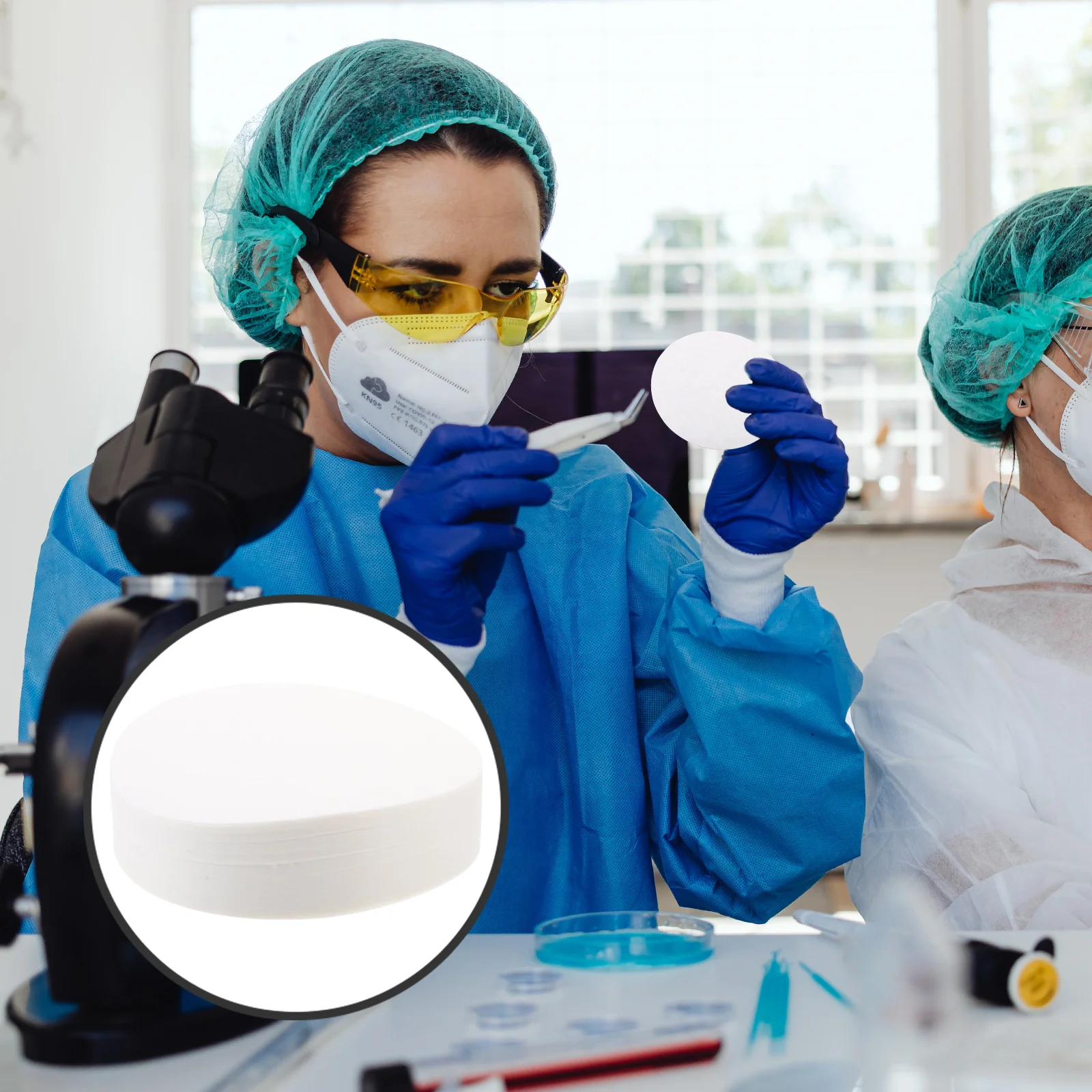 

100 pcs 7Cm Dia Filter Paper Medium Flow Rate For Chemistry Lab Experiment Qualitative Discs White Teaching Equipment Supplies