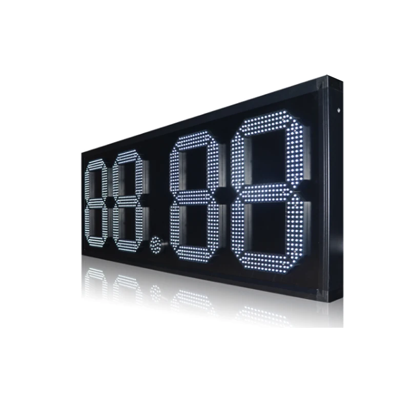 Custom made 18" inch Oil LED Sign Semi-outdoor Red / Green / Yellow / White Color Digit LED Gas Price Sign LED Gas Station
