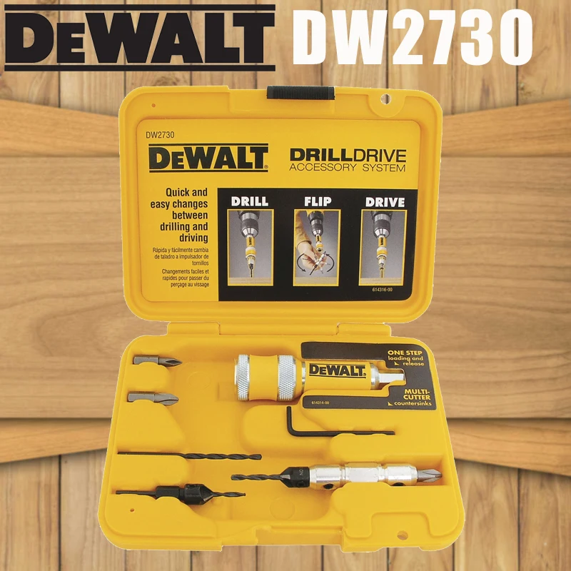 

DEWALT DW2730 Drill Drive Accessory System #6 #8 #10 8PC Woodworking Power Tool Accessories
