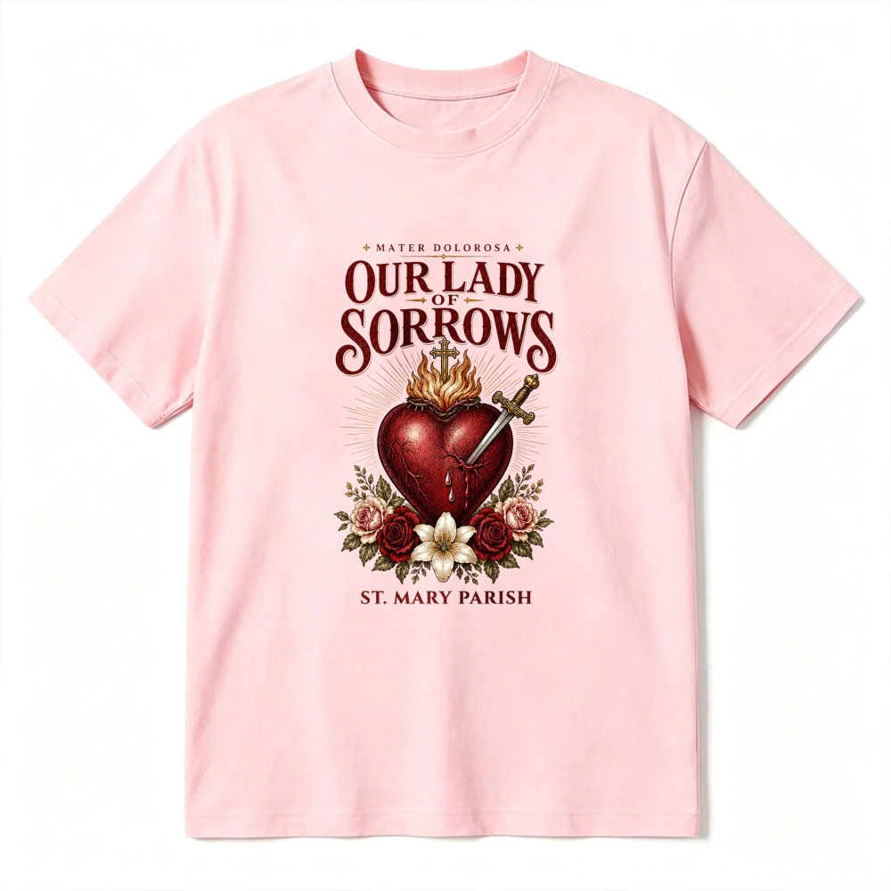 T-shirt vintage Mater Dolorosa Notre-Dame des Douleurs, t-shirt religieux catholique traditionnel, vêtements chrétiens, cadeau Vierge Marie pour elle