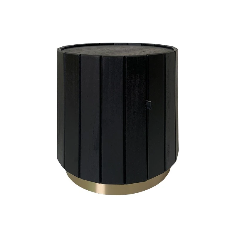 Light luxury Italian simple modern round bedroom bedside table storage cabinet minimalist designer creative bedside table