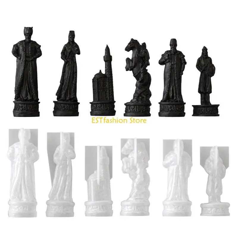 Y5GC Resin Casting Mold for Chess Crafts, Silicone Mold for Display Making, Project Work, and Handmade Gift Creations