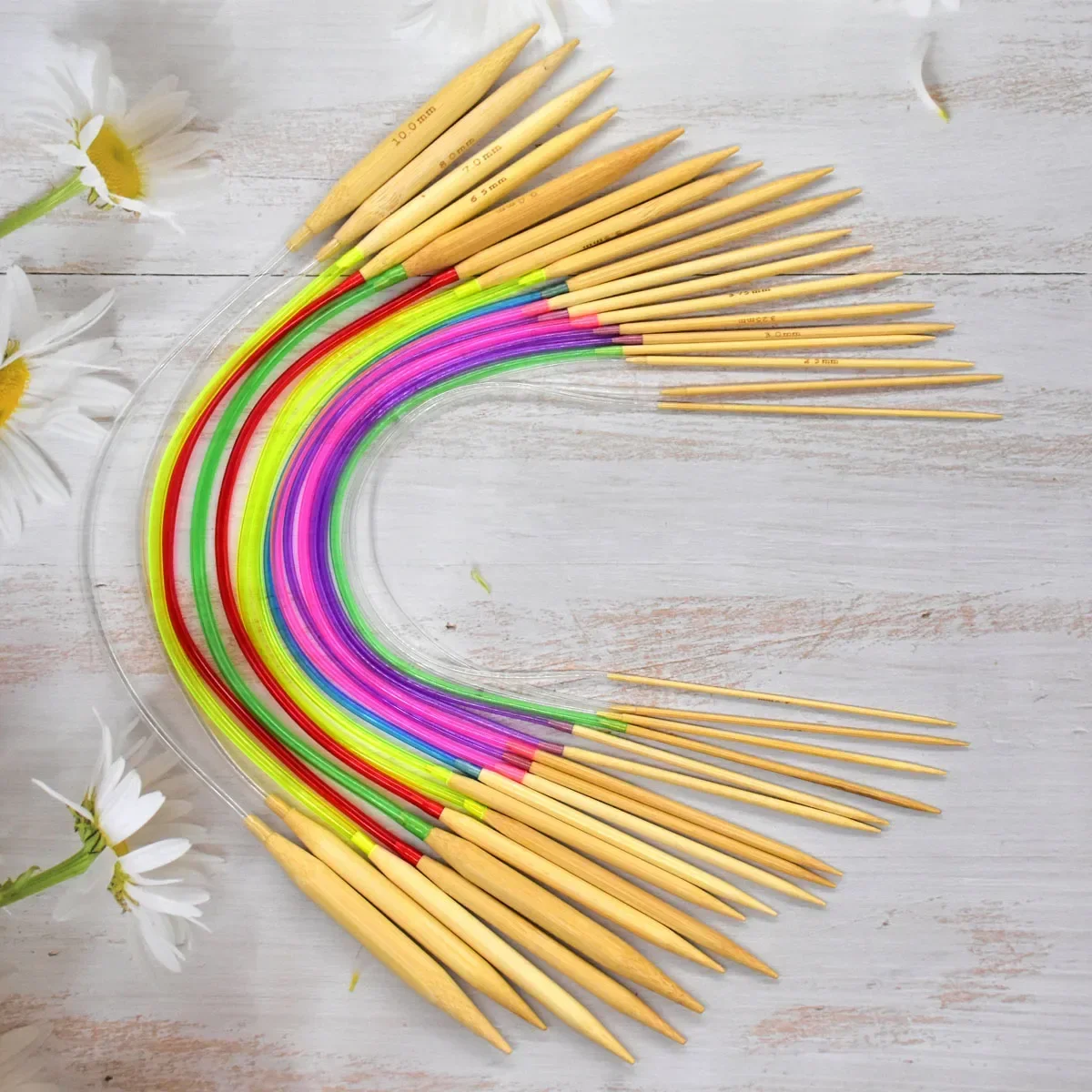 18Pcs/Set Circular Knitting Needles Bamboo Crochet