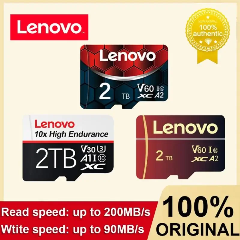 Lenovo-tarjeta de memoria V60 4K, Micro TF SD, impermeable, 1TB, 512GB, 256GB, 128GB, para teléfono, cámara de ordenador, envío directo