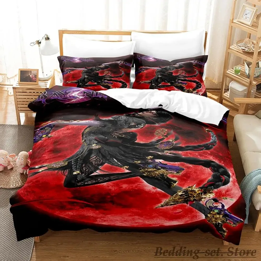 2023 Bayonetta Bedding Set Single Twin Full Queen King Size Bed Set Adult Kid Bedroom Duvetcover Sets Anime parure de lit Bed