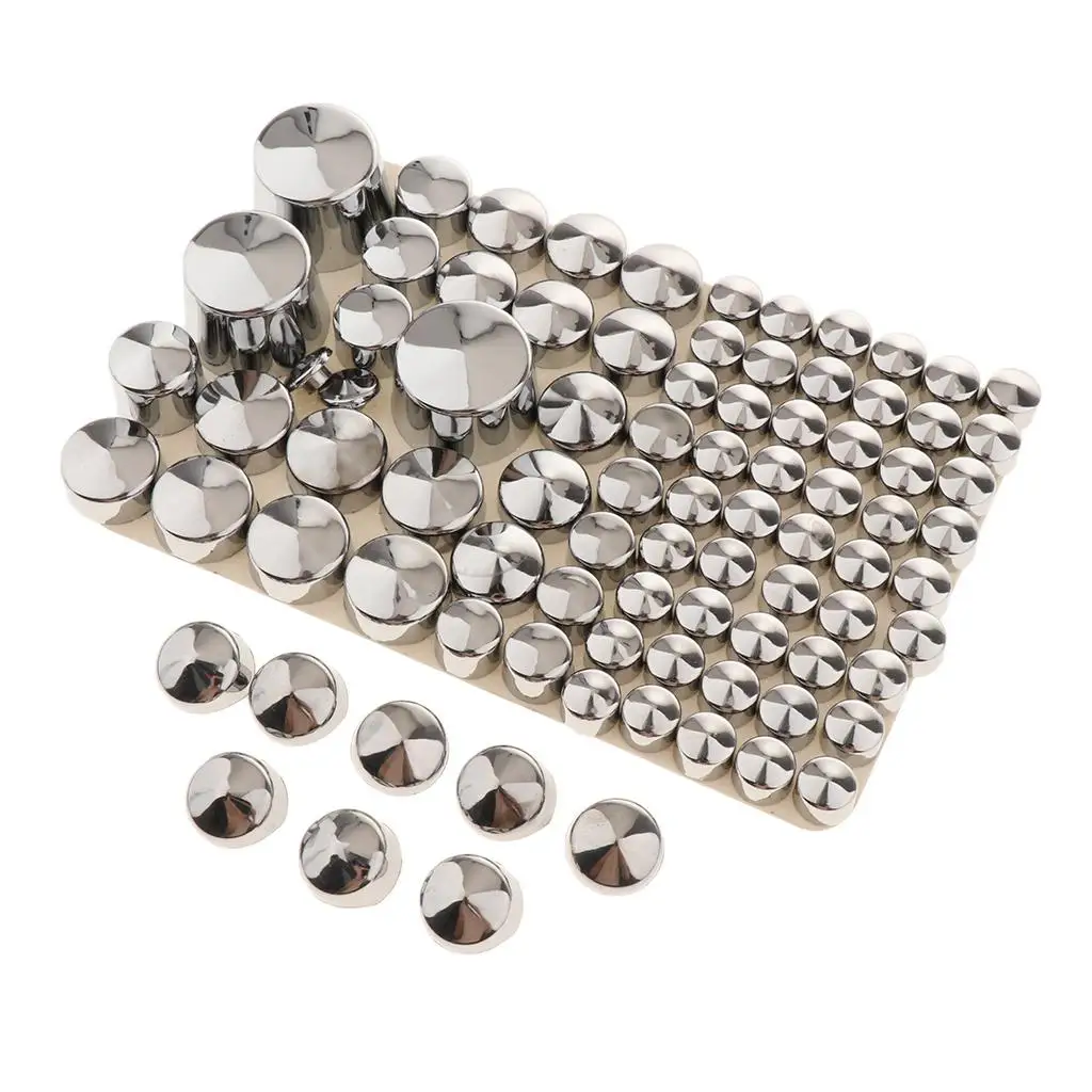 Chrome Bolt Toppers Caps Dress Kit Alloy Nut Screw Covers for Motorcycle Repair Tools and Accessories