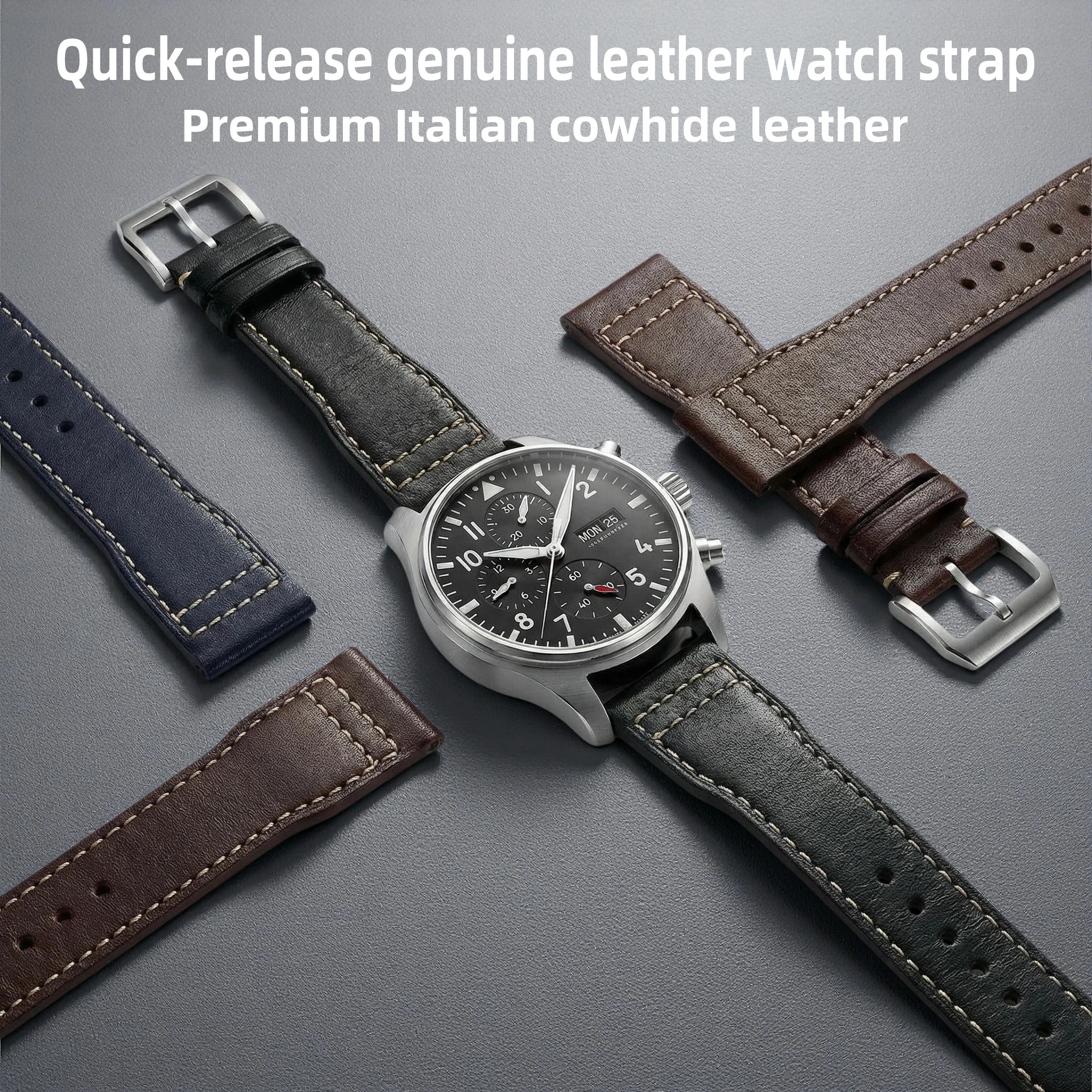 

Ремешок для часов IWC Pilot's Watch из натуральной итальянской кожи бычьей кожи, быстросъемный, модель 2018 Little Prince Spitfire, для мужчин, 20 мм