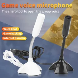 Adjustable USB Laptop Microphone Mini Studio Speech Microphone Stand Mic With Holder for Multimedia Desktop PC