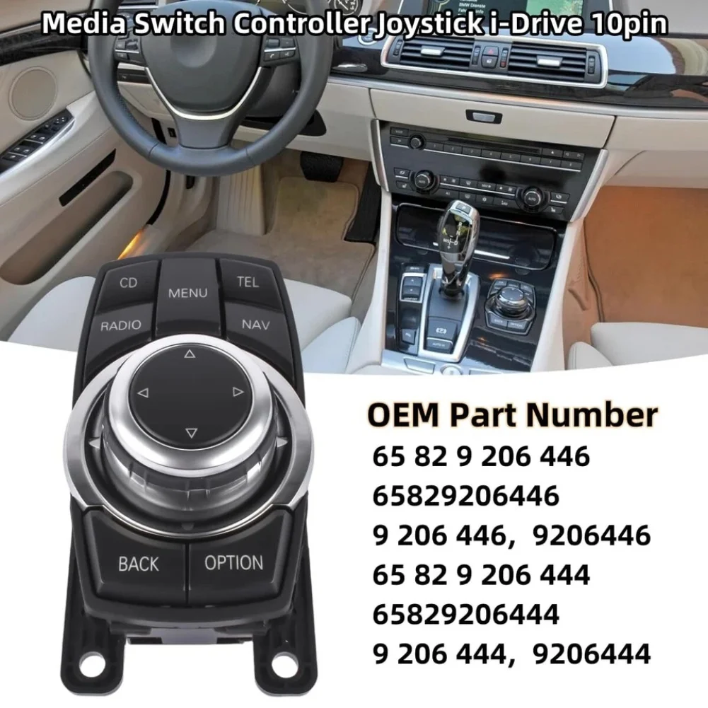 

Multimedia Knob Switch Controller, Replacement For BMW 5/7 Series F01 F02 F03 F04 F07 F10 F11, X3 F25, OEM 65829206444 9206446