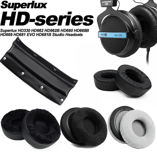 Almohadillas para auriculares Superlux HD330 HD662 HD662B HD660 HD668B HD669 HD681 EVO HD681B, almohadillas de repuesto, cubiertas de esponja de proteína