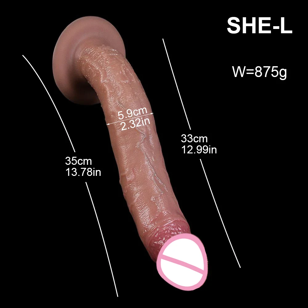 35CM Long Dildo Realistic Snake Shape Dick Single Layer Silicone Big Penis Soft Anal Sex Toy Suction Cup for Women Vagina Orgasm 2