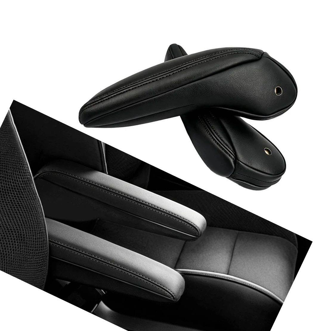 Pair Front Seat Armrest Cover Microfiber Leather Protector fit for Dodge Grand Caravan 2011-2020