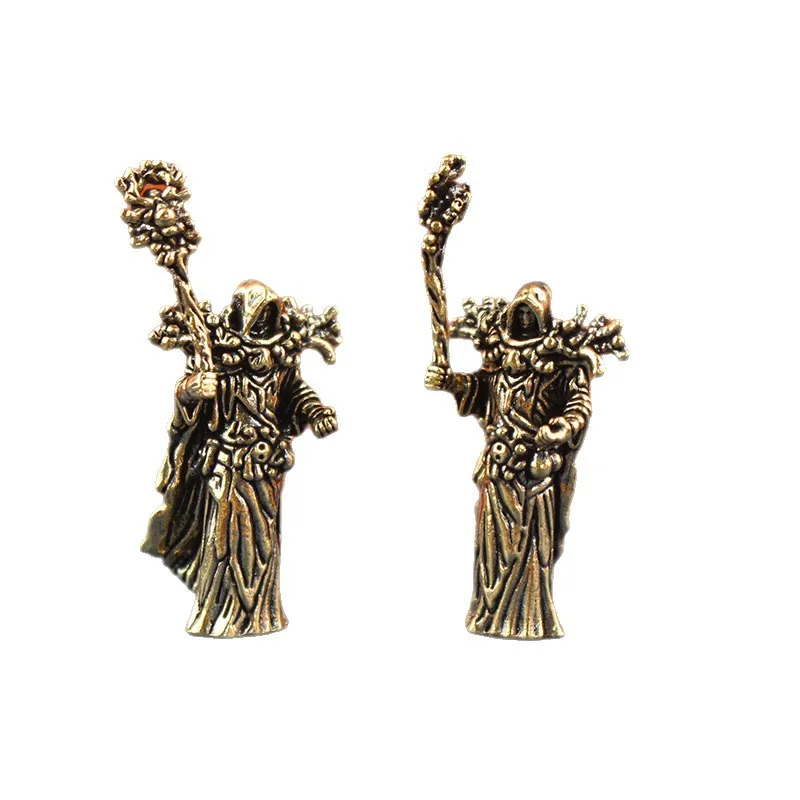 تمثال المعالج النحاسي - تمثال ماجى غامض عتيق لديكور المكتب، عنصر جامعي الخيال، زخرفة فريدة من نوعها للمكتب ورف الكتب #6