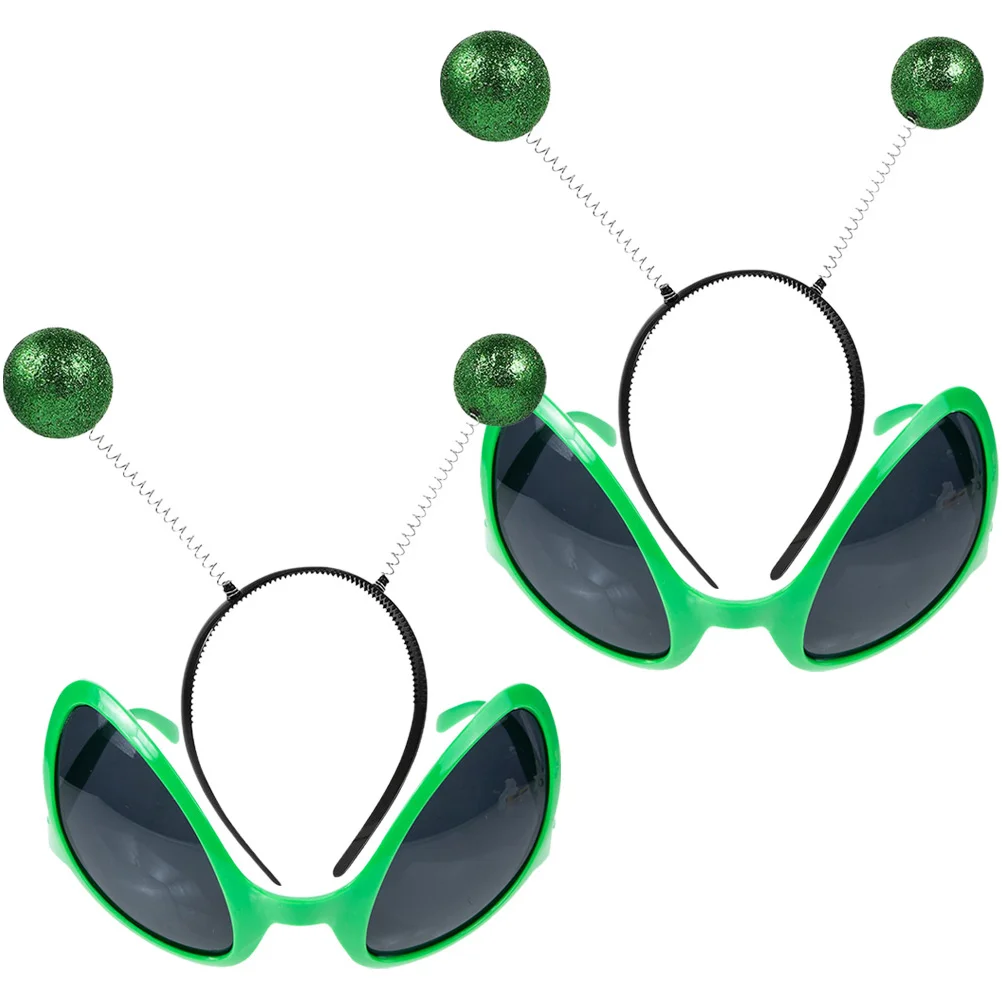 

2 Sets Alien Headband Martian Antenna Eyeglasses Party Funny Costume Props Apparel