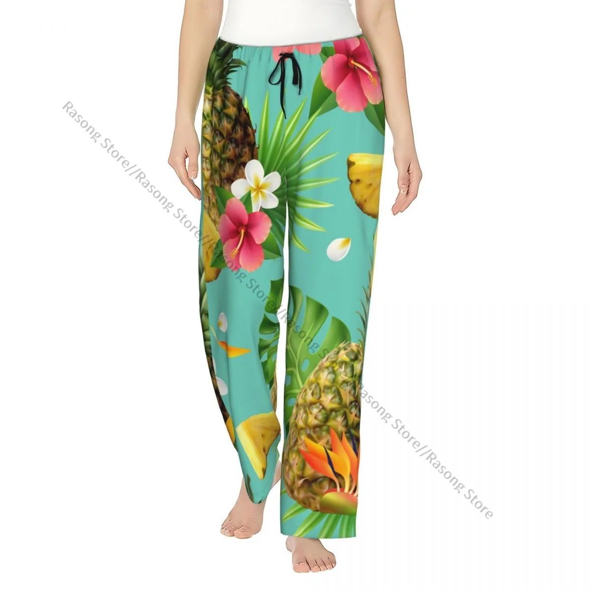 

Women Flannel Lounge Pants Soft Realistic Pineapple Fruit Pajama Pants Winter Sleepwear