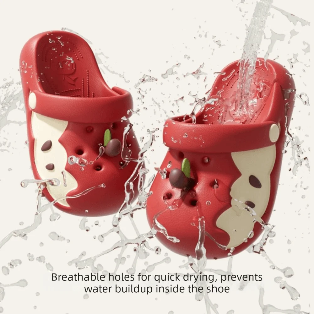 Niedliche EVA Apfel-Hausschuhe Rutschfeste Wasserdichte Apfel-Sandalen Geschlossene Zehenpartie Weiche Sohle Innen- und Außensandalen Frühling Sommer – Detail 2