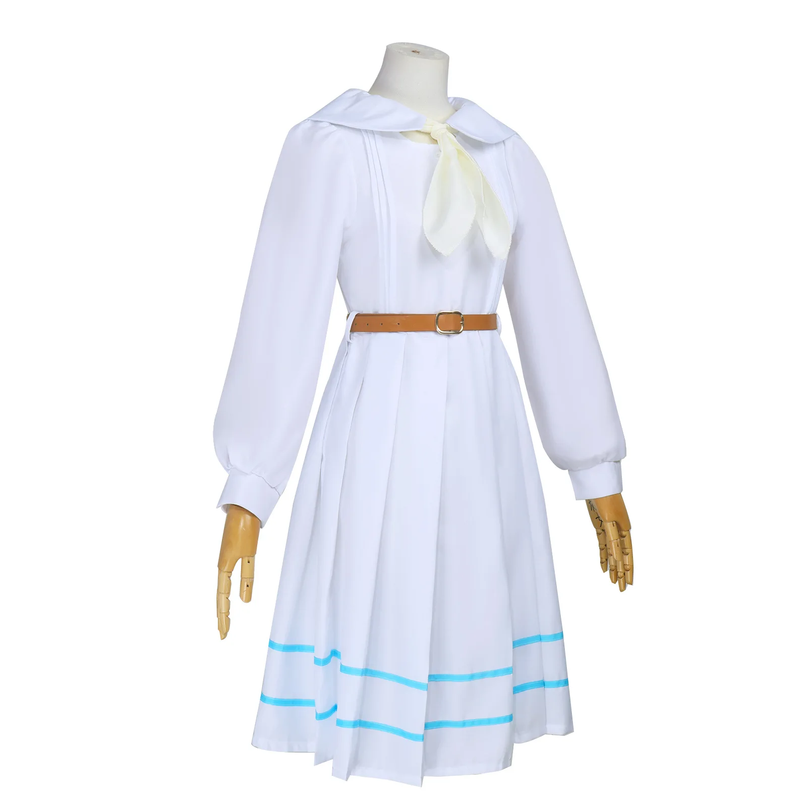 Women Haru Rabbit Short Sleeve Dress with Headwear Socks Anime Beastars Cosplay Costume White Sailor Uniform Halloween Carnival view 6