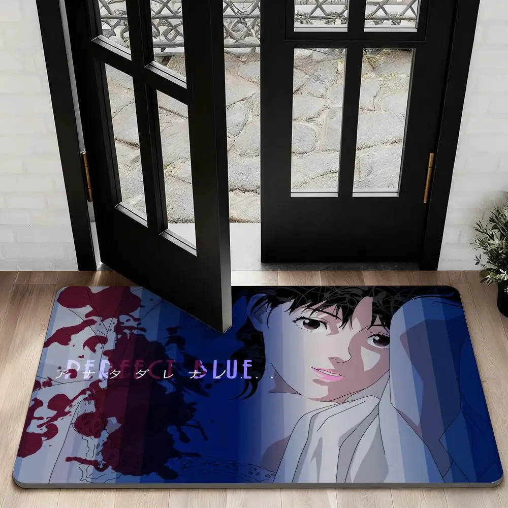 

Perfect B-Blue Mima Kirigoes Floor Mat Diatom Bath Mat Absorbent Quick Dry Non-Slip TPR Backing Soft Plush Draining Rugs