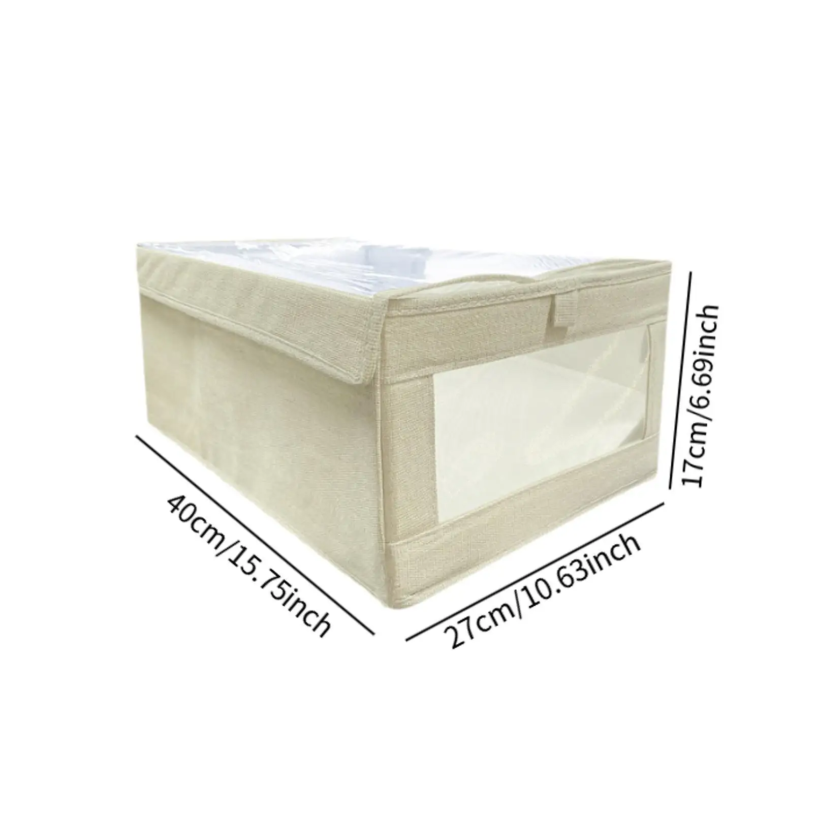 Storage Bin with Clear Window Foldable Cloth Basket Large Capacity Space Saving